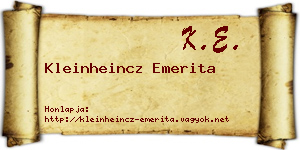 Kleinheincz Emerita névjegykártya